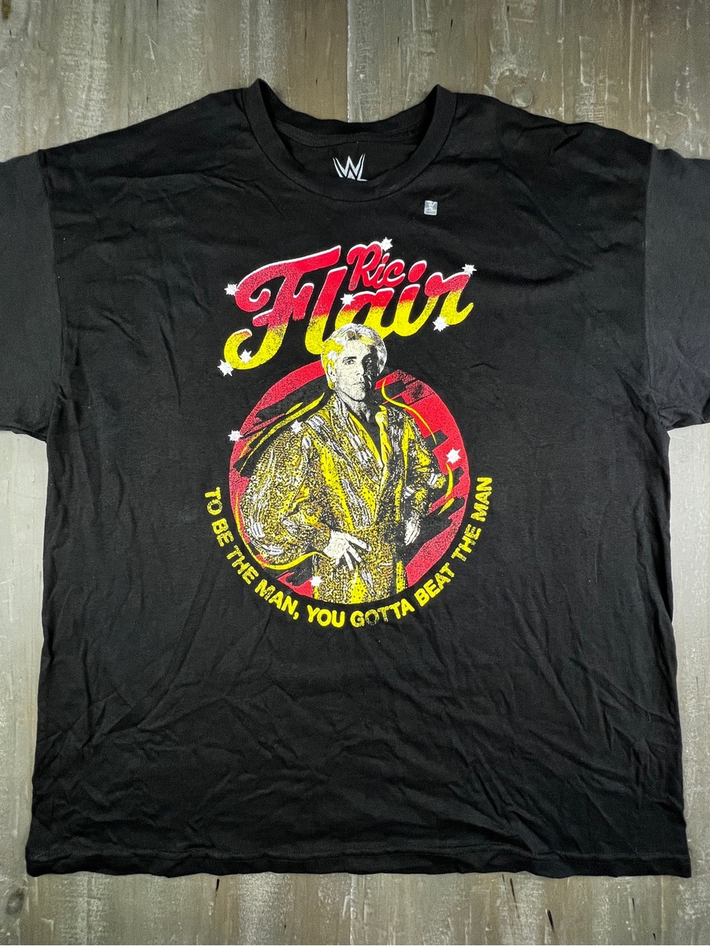WWE Official Rick Flair Adult 2X Black Soft Ripple Junction Tour T-Shirt NWOT